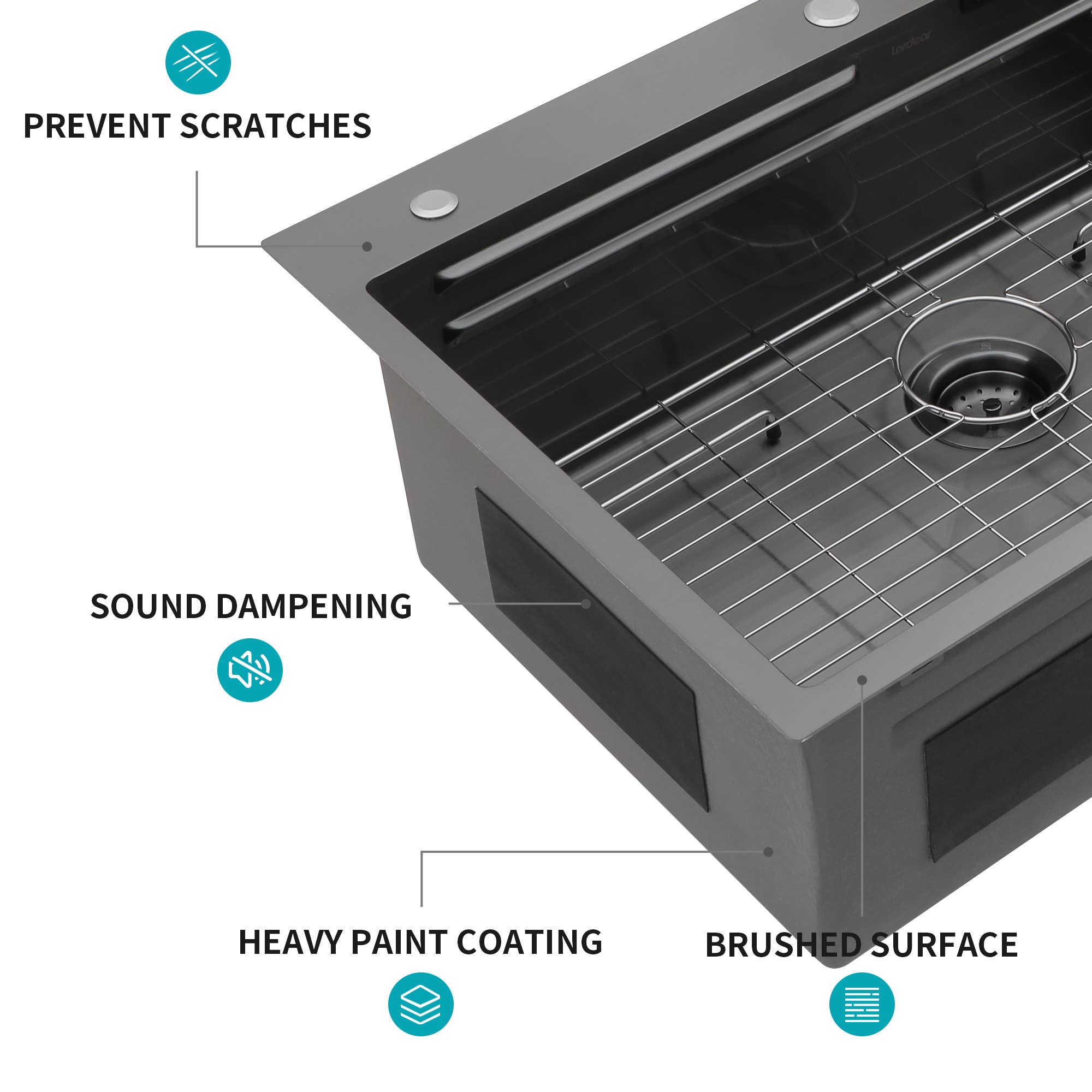 39F Inc. - Vente Appareils électroménagers - Évier de cuisine encastré en acier inoxydable de 33" (Nickel brossé/Canon)17