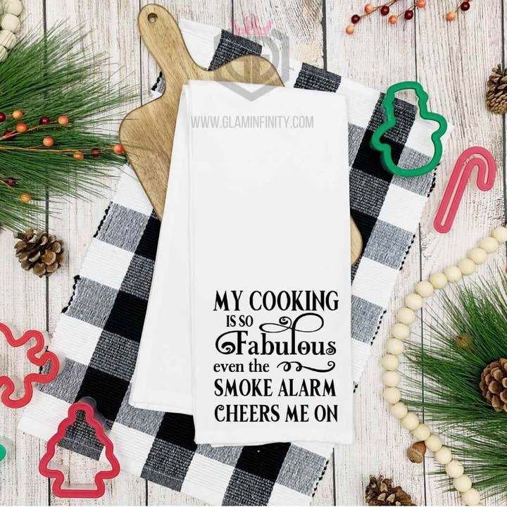 My cooking is fabulous Christmas Kitchen/Towel/Dishcloth for wholesale by Glaminfinity Creations