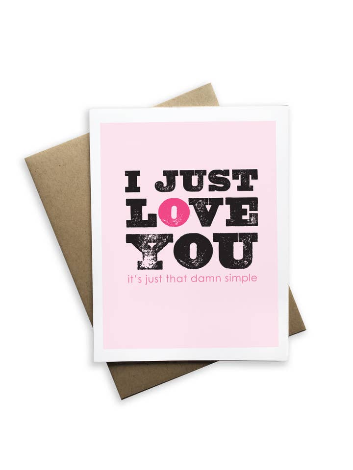 I Just Love You Greeting Card for wholesale by Tiramisu Paperie