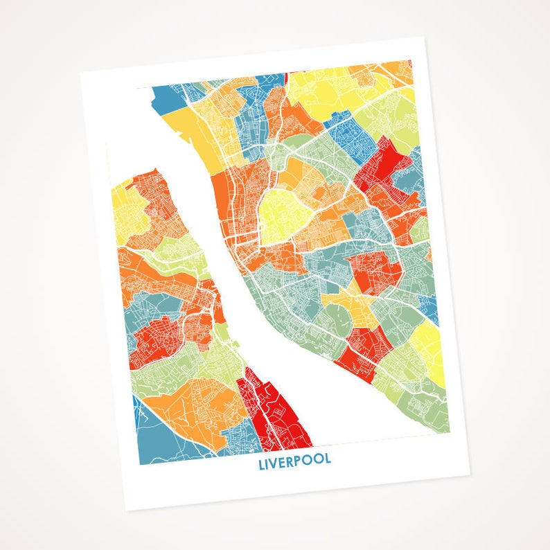 Juanita's Adventures - Wholesale Art Print - Juanitas Liverpool England Map Print0