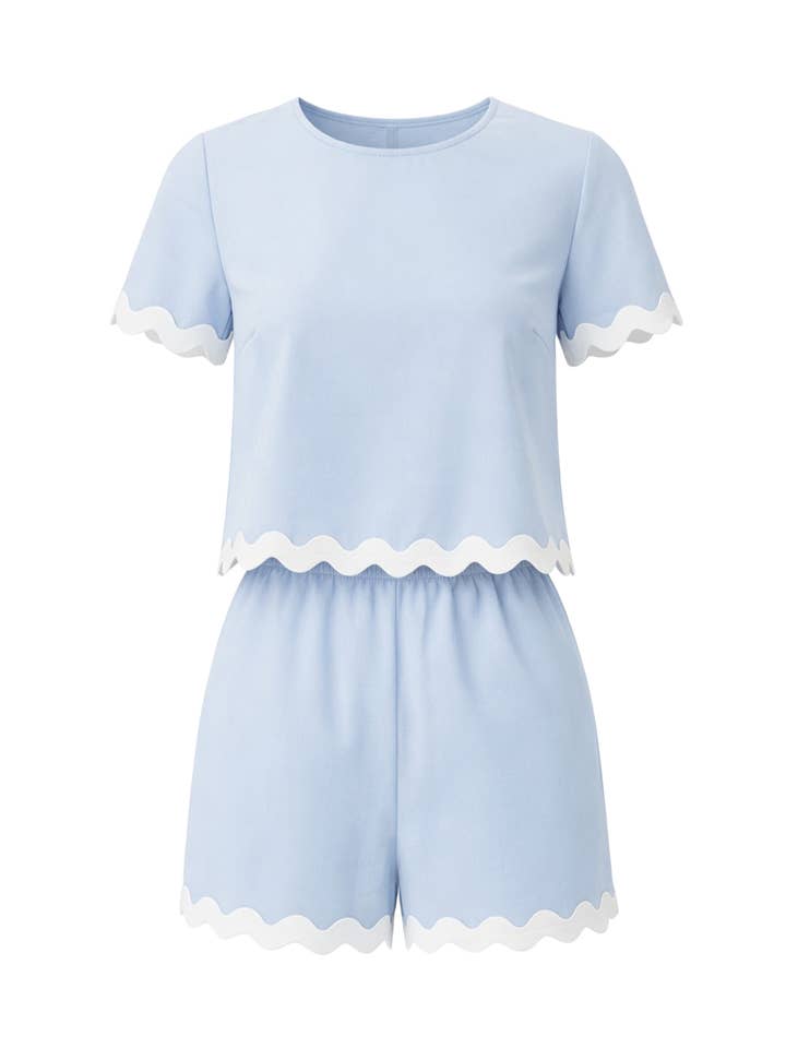 Kammusling Drøm Vævet Top & Shorts Sæt for engroshandel hos RIVIR