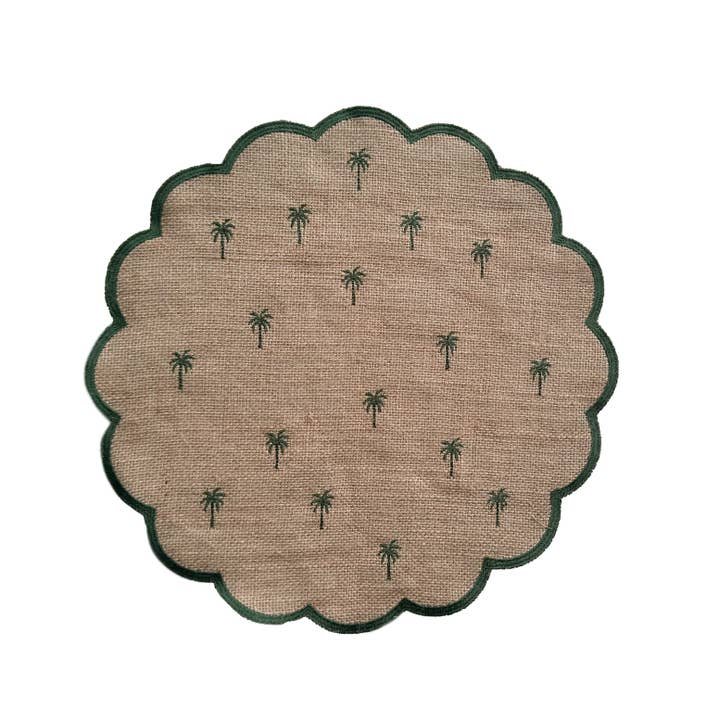 Klatso - Wholesale Placemat - Palm Tree Burlap Placemat