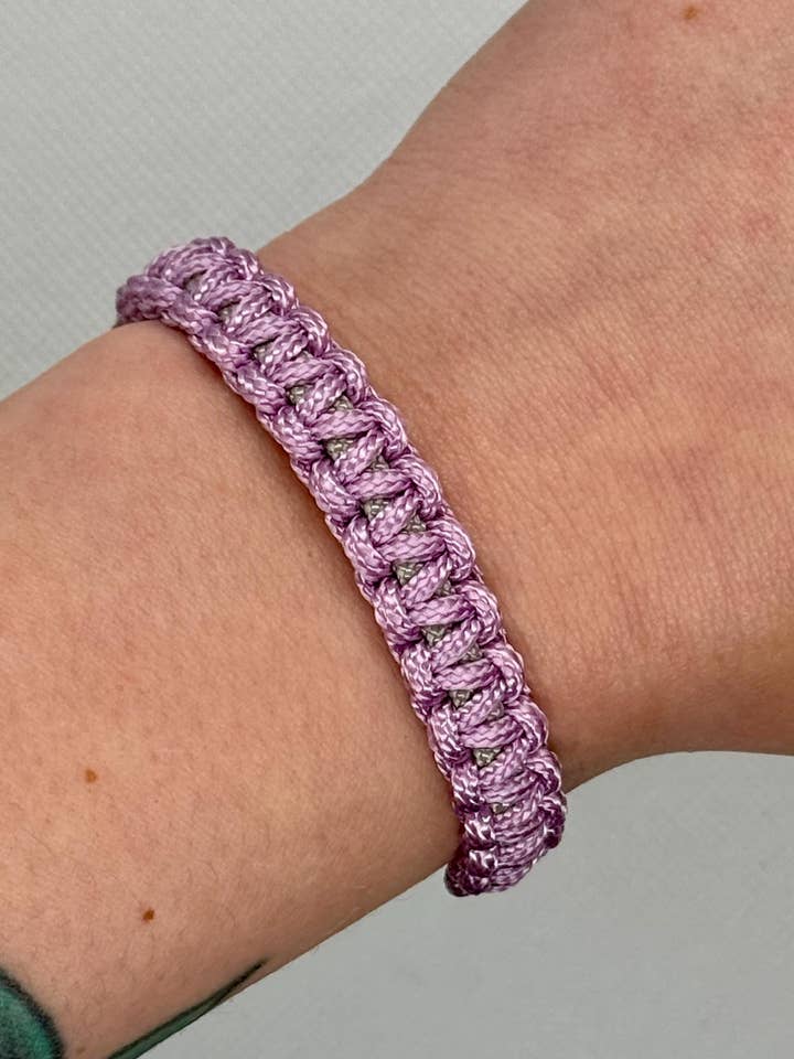 Custom Microcord Cobra Knot Paracord Bracelet for wholesale by How We Cope, LLC