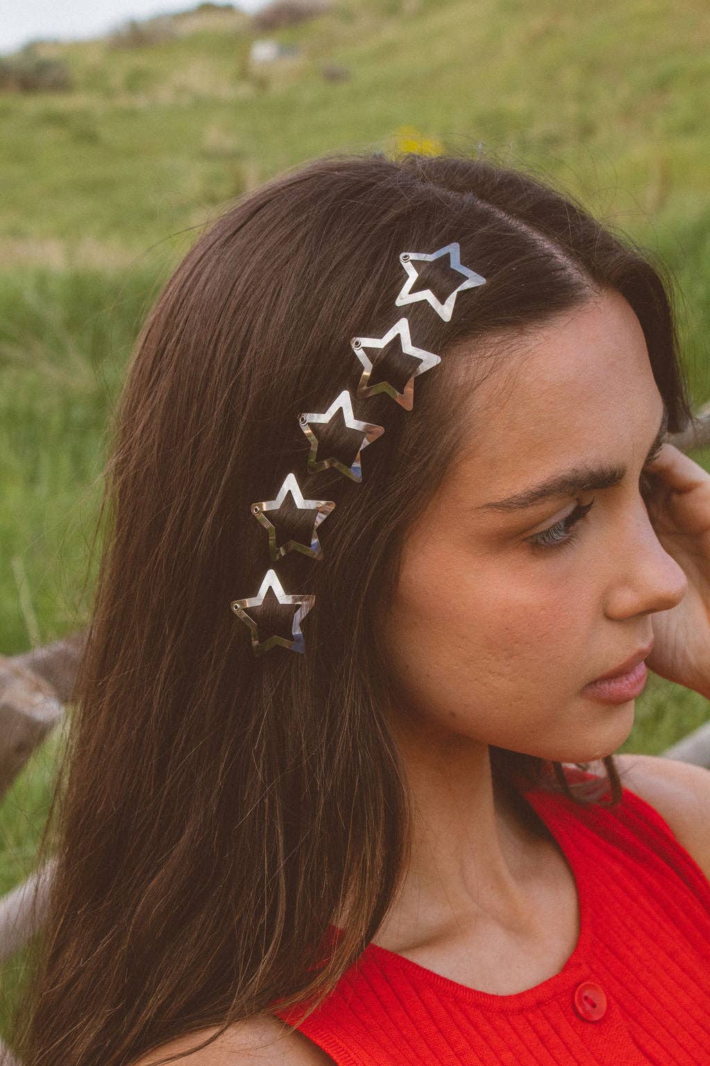 Shop Andi - Wholesale Hair Clip - Women's - Silver Starlet Snap Clip 5-pack0