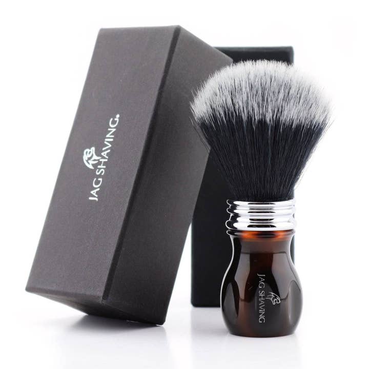 Black Synthetic Shaving Brush - Resin Handle for wholesale by Jag Shaving