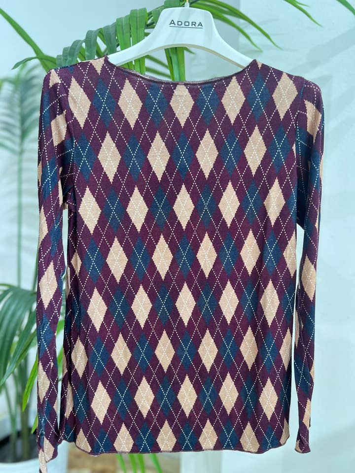 Printed wool blend sweater for wholesale by ADORA