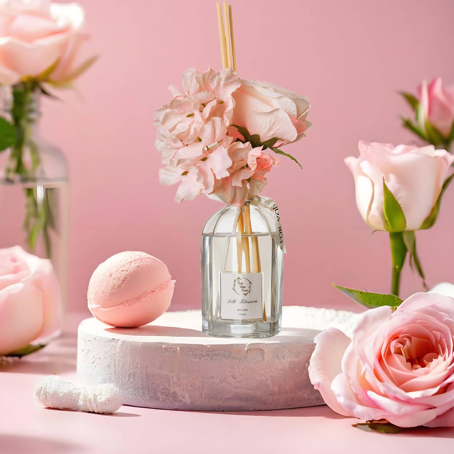 Pretty Valley Home - Wholesale Reed Diffuser - Reed Diffuser Sets Faux Flowers 120Ml / 4.05 FL Oz for Decor8