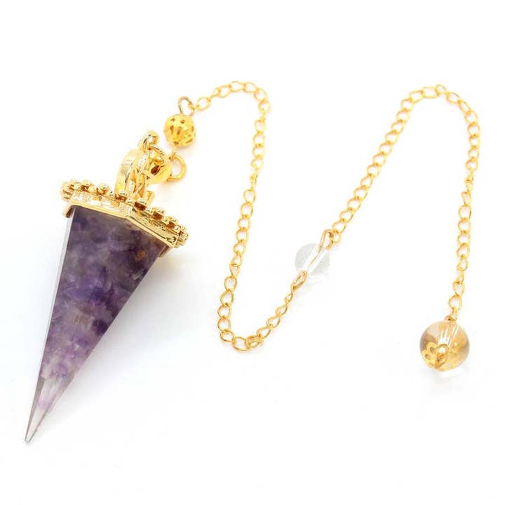 GemMeet - Wholesale Spiritual Stone/Crystal - Crystal Gravel Cone Pendulum15