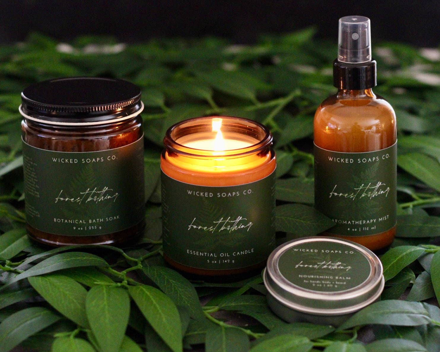 Wicked Soaps Co. – wholesale Jar/filled candle – Forest Bathing Essential Oil Candle | Soy Wax Candle8