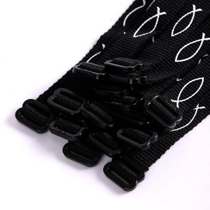 Swanson Christian Products - Wholesale Woven/Braided Bracelet - Bracelet Woven Fish Black Pk485