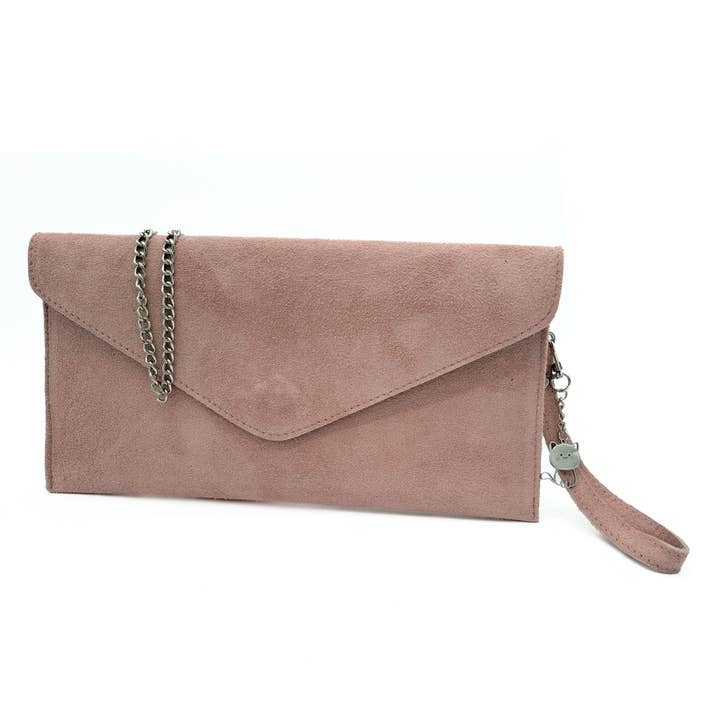 Ellas Trading - Wholesale Clutch Bag - Women's - Italian Suede Envelope Clutch Messenger Handbag2