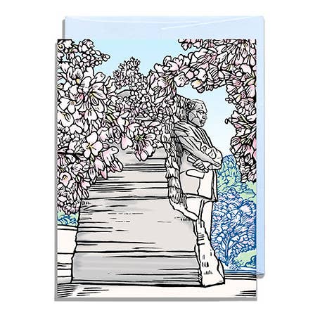 Martin Luther King Jr. Memorial, avec enveloppe bleue pour la vente par Daniel Joseph Durkin Illustrations