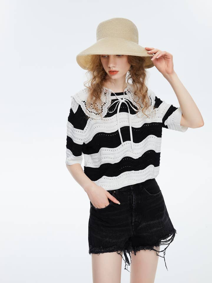 Top Renda Cropped Lolita por atacado de Urlazh