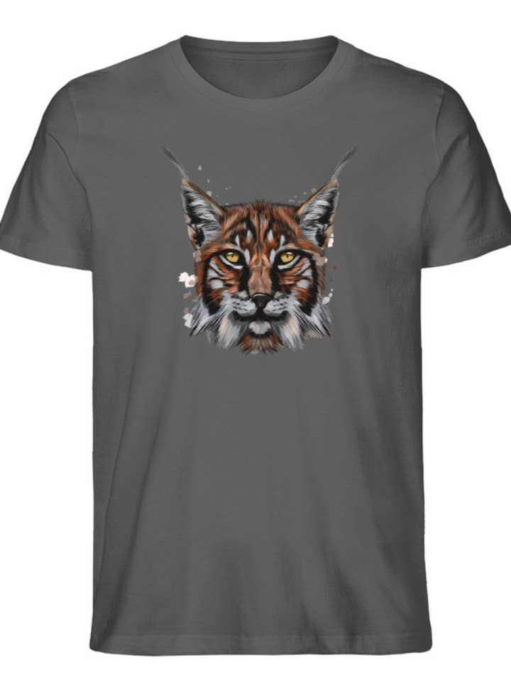 Lynx Head Watercolor Men's Premium Organic Shirt for wholesale by Uwaldu