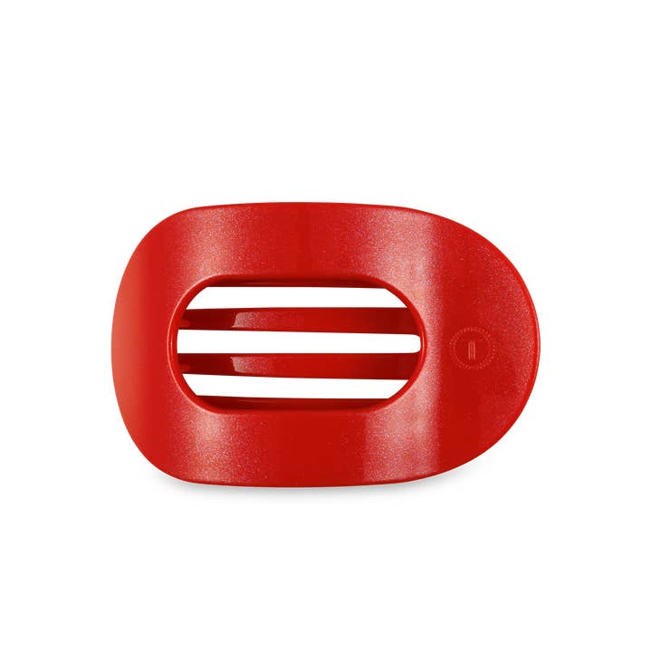 TELETIES - Wholesale Hair Clip - Women's - Round Flat Hair Clip | Medium | Rudolph Red