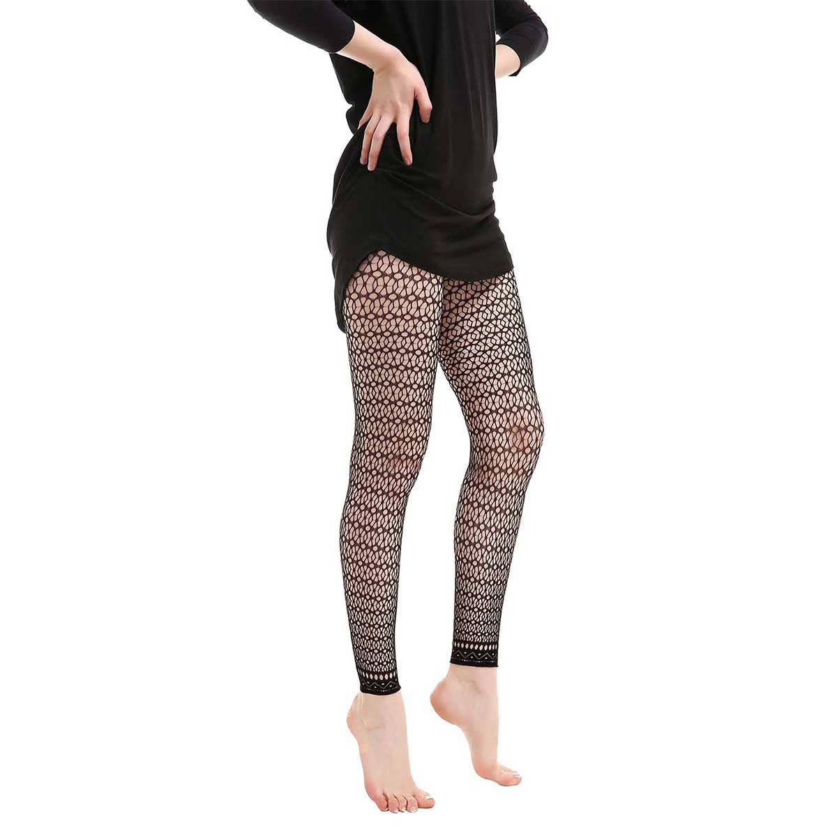 Mad Style - Wholesale Fashion Leggings - Women's - Spiro Black Fishnet Abstract Leggings0