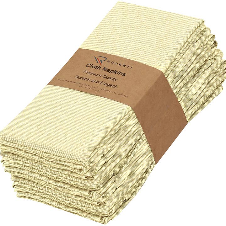 Ruvanti - Wholesale Dinner & Cloth Napkin - Box of 288 Cloth Napkins Set, 18x18 Inch, Chambray Fabric6