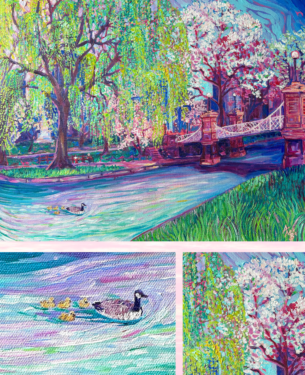 Ally Bartoszewicz Art - Wholesale Art Print - "Hello Again, Boston" 5x7 print with 8x10 mat- Public Garden2