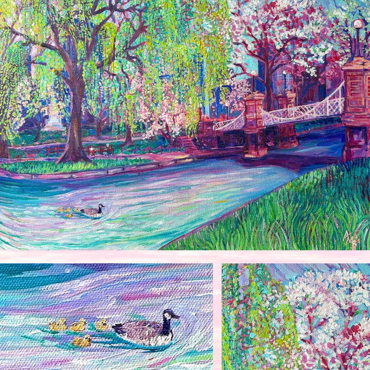 Ally Bartoszewicz Art - Wholesale Art Print - "Hello Again, Boston" 5x7 print with 8x10 mat- Public Garden2