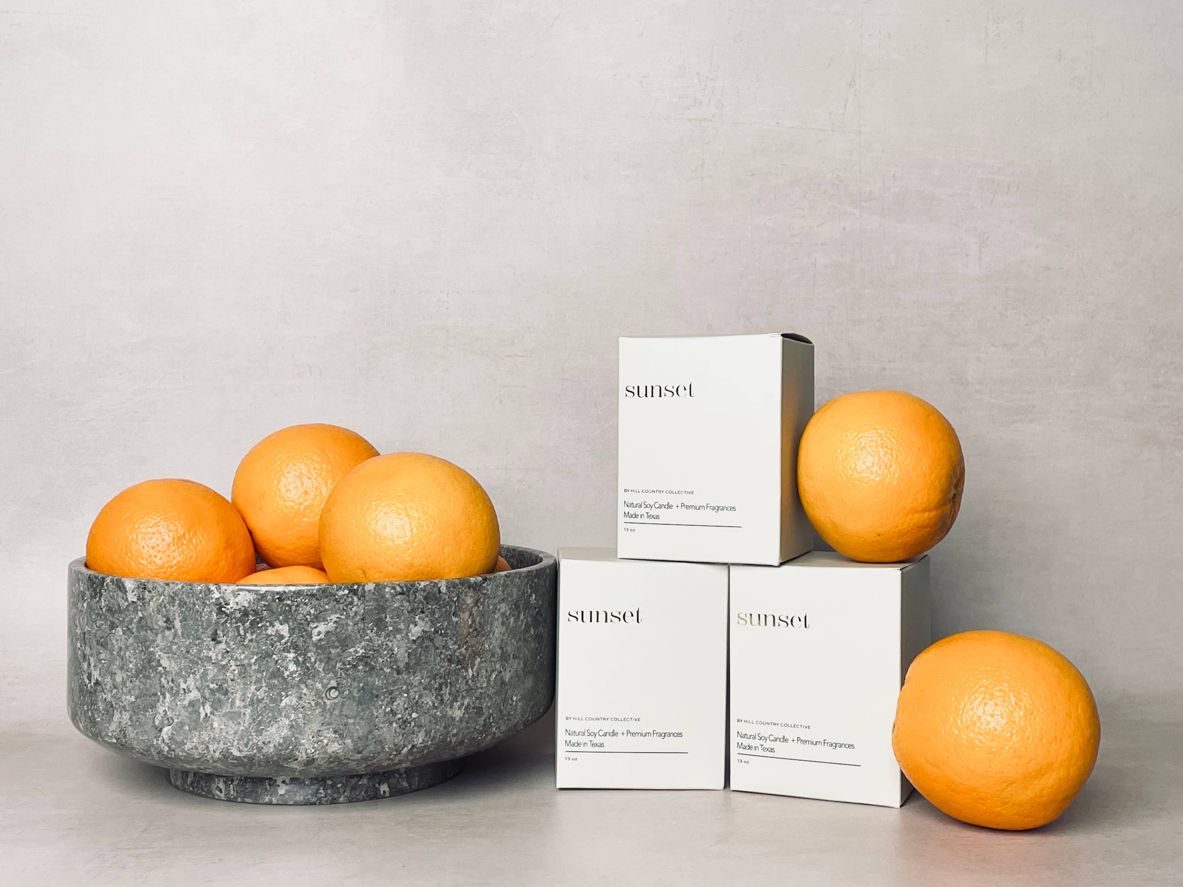 Hill Country Collective - Wholesale Jar/Filled Candle - Sunset | Citrus + Oat + Soothing | Elevated Soy Candle, 11oz