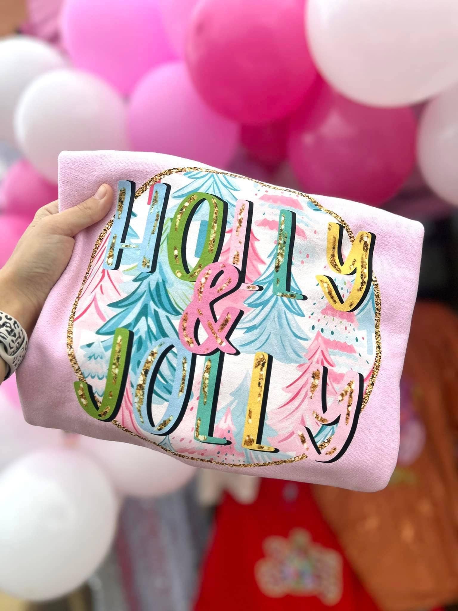 ZZ Threadz - Wholesale Screen Printed T-Shirt - Women's - Holly Jolly Christmas Comfort Colors Graphic Tee0