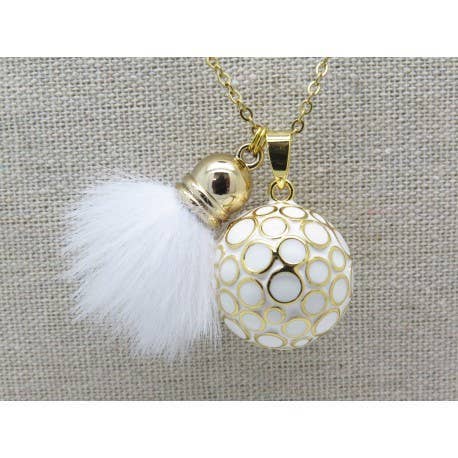 F de Bm créations - Wholesale Pendant/Charm Necklace - CUSTOMIZABLE PREGNANCY BALL IN FINE GOLD WITH 1311 TASSEL