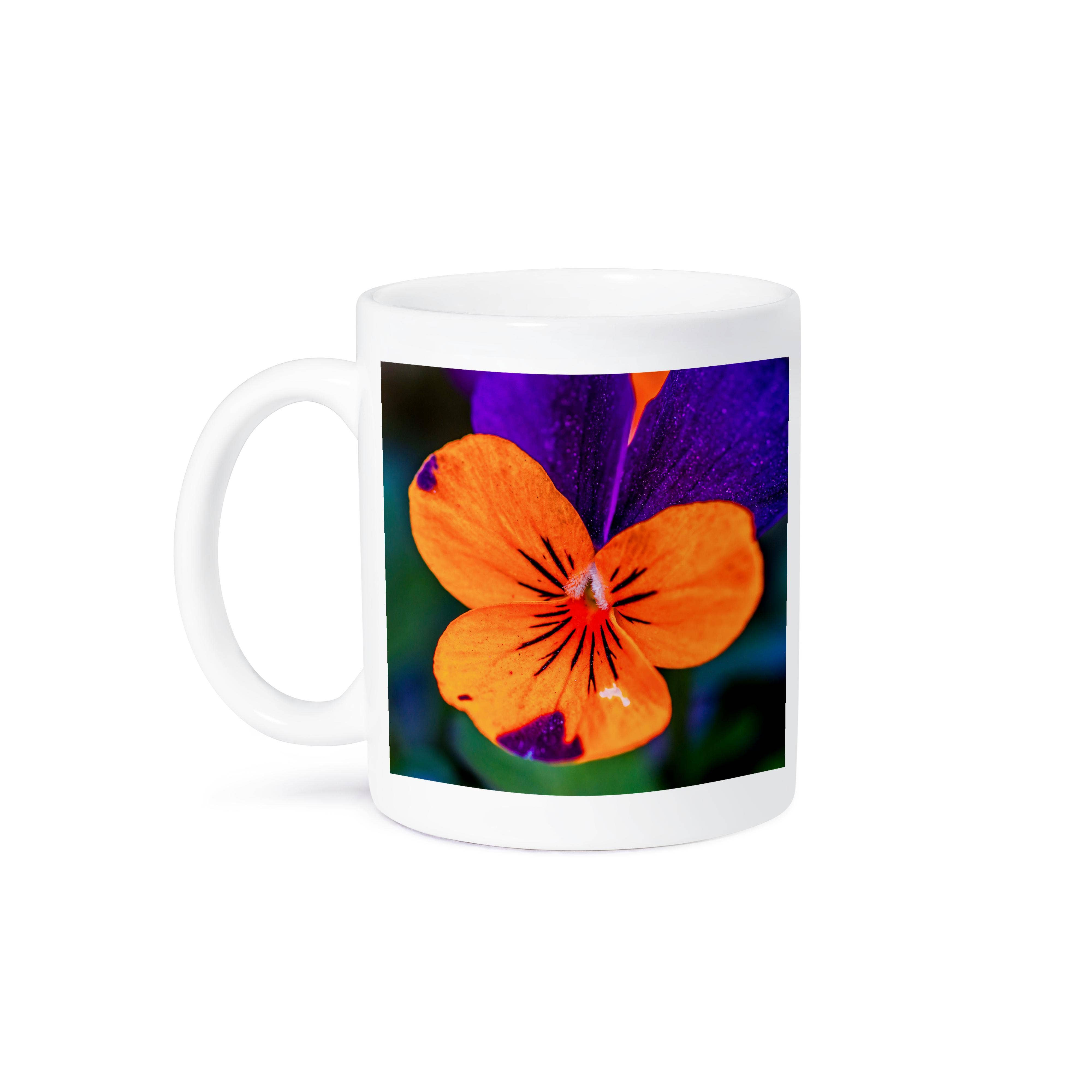 3dRose – wholesale Coffee mug – 3dRose, Pansy viola tricolor flower of vibrant orange and violet colors, Mug8