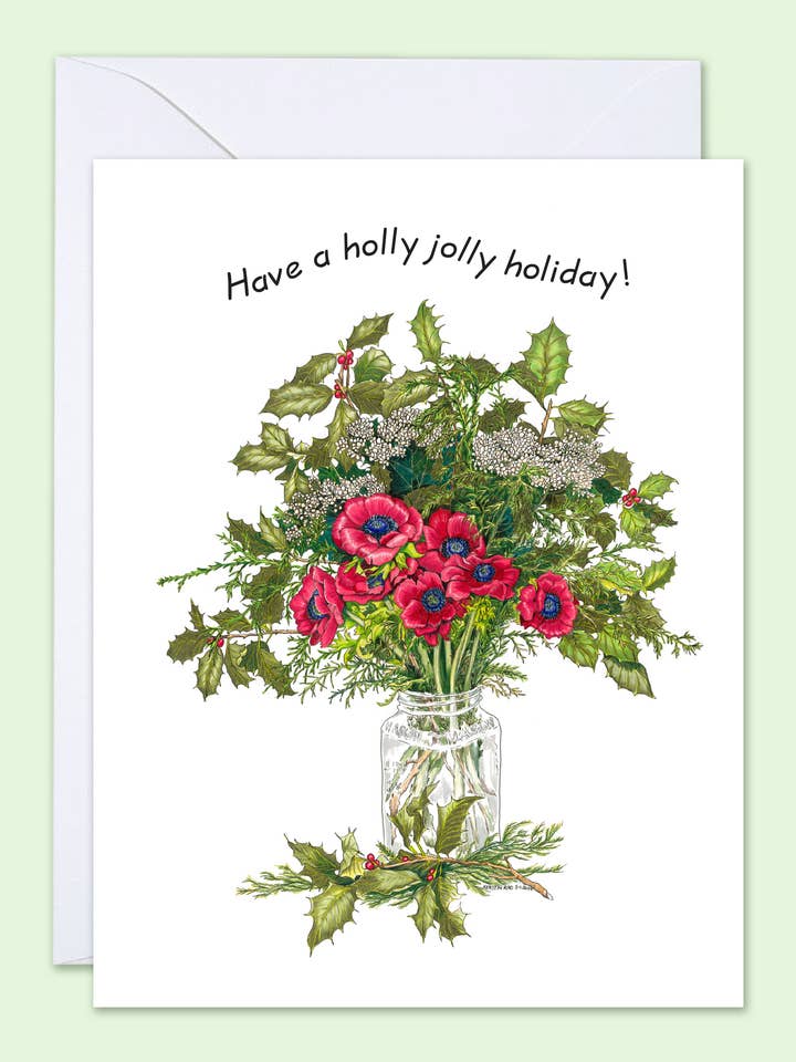 Greeting Card Have a holly jolly holiday! for wholesale by Vivid Cottage