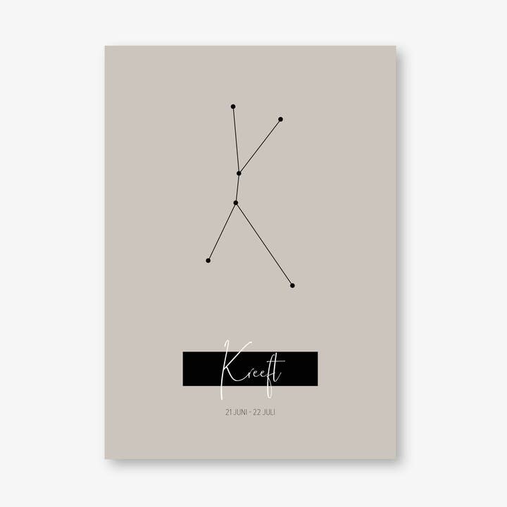 Zodiac sign card A5 - Cancer for wholesale by MOODZ design