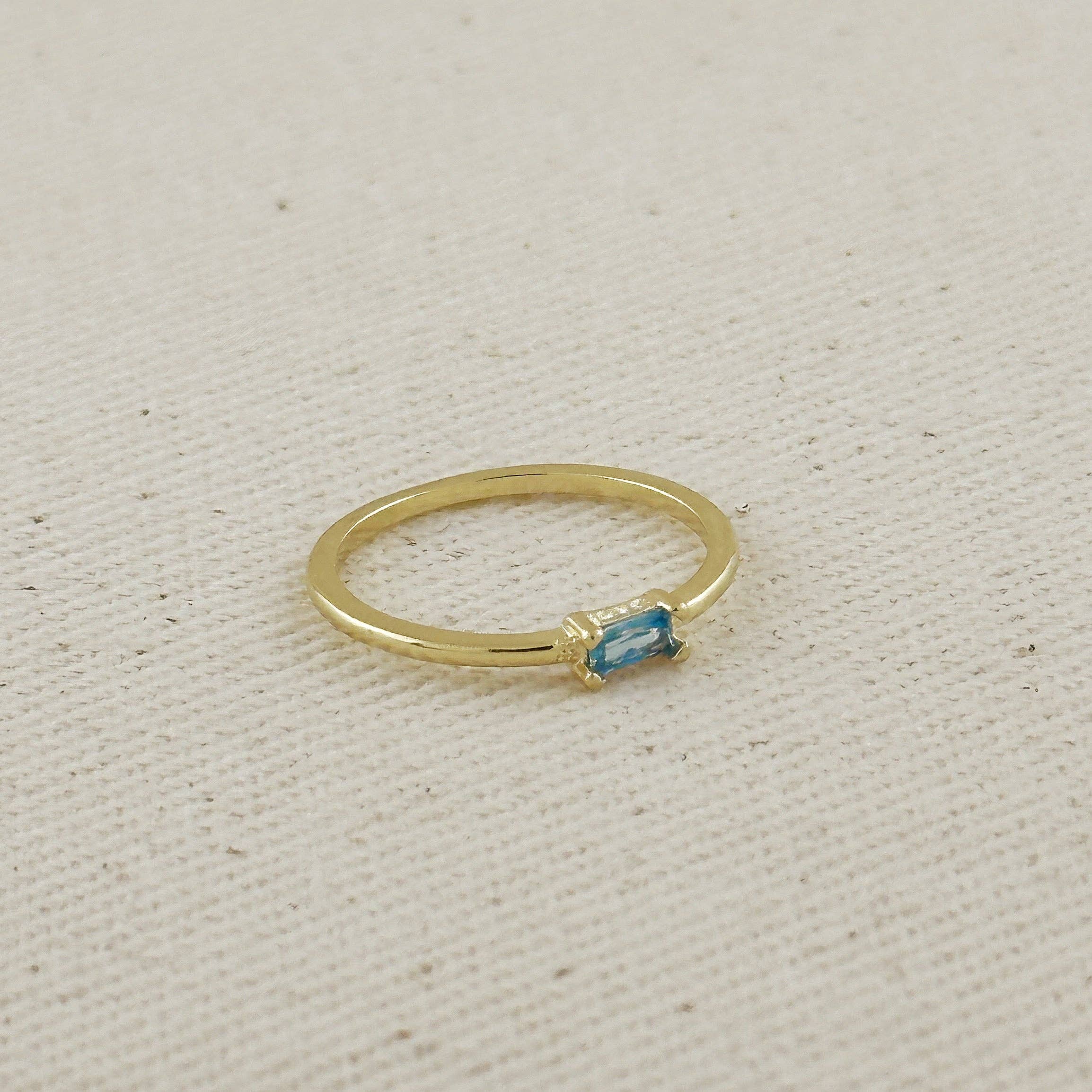 GoldFi - Wholesale Single Stone/Solitaire Ring - 18kGold Filled Birthstone Rings11