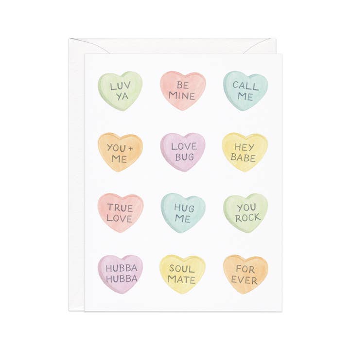 Amy Zhang - Wholesale Valentine's Day Card - Candy Hearts Messages — Valentine's Day Love Card