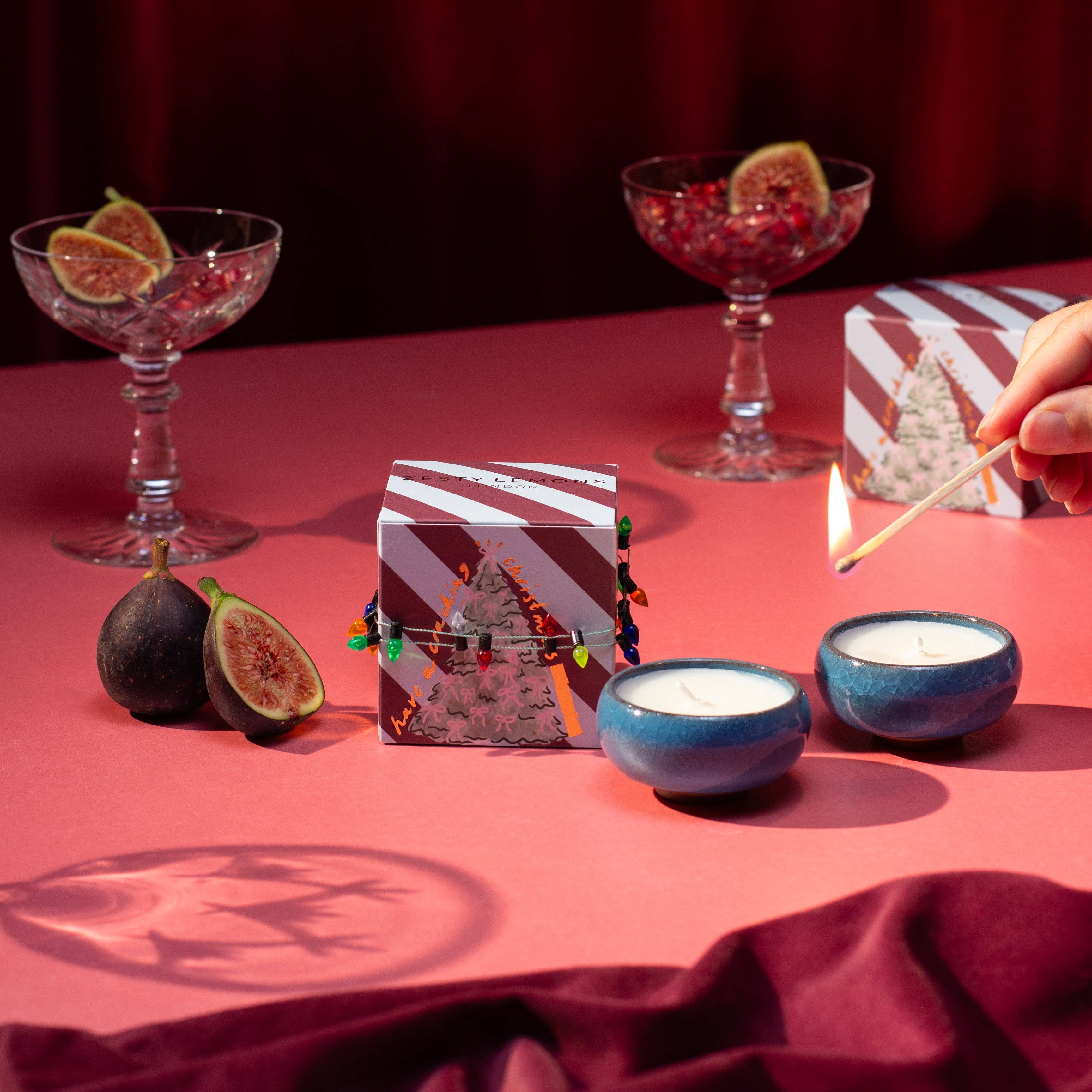 Zesty Lemons – wholesale Tea light candles – Sparkle Season: Cracking Christmas Tea Lights (Box of 2) - Fireside2