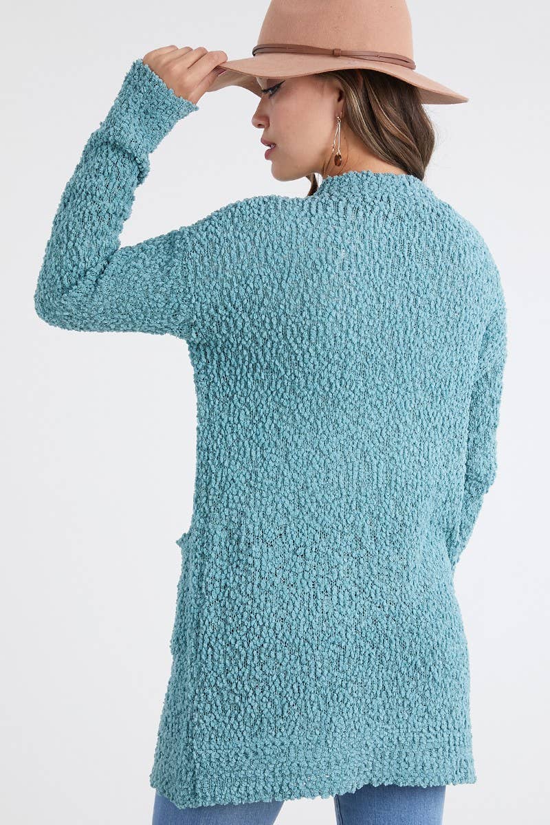 Oceanus Apparel - Wholesale Cardigan - Dames - OUG80160 Met Solid Popcorn versierde vesttrui2