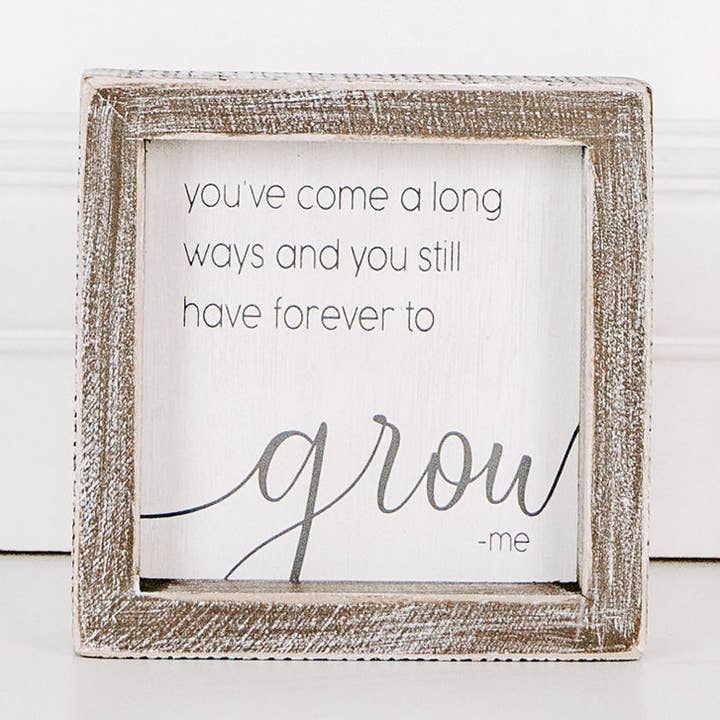 Devanie At Home (Formerly Adams & Co.) - Wholesale Sign - 17591 - 5x5 Wood Framed Sign 'Forever Grow' CLEARANCE0