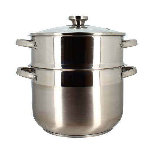 Couscoussier en acier inoxydable avec couvercle en verre pour la vente par Menastyl