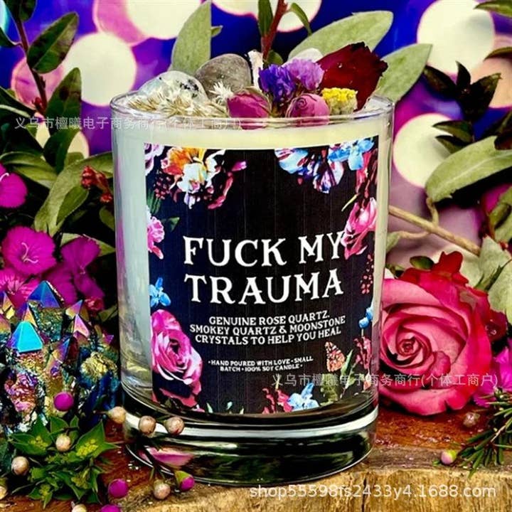 WoodWristCo - Wholesale Jar/Filled Candle - 2024 New Fuck My Trauma Candle Relieve Anxiety