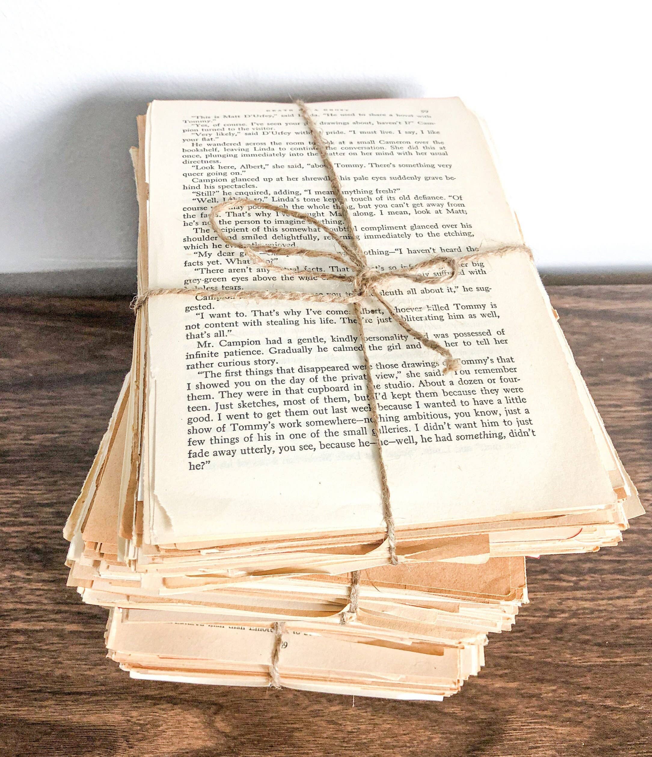 Moonbeam Mercantile - Wholesale Craft Supplies - Vintage Book Page Bundle 1900-1979, Junk Journaling Collage1