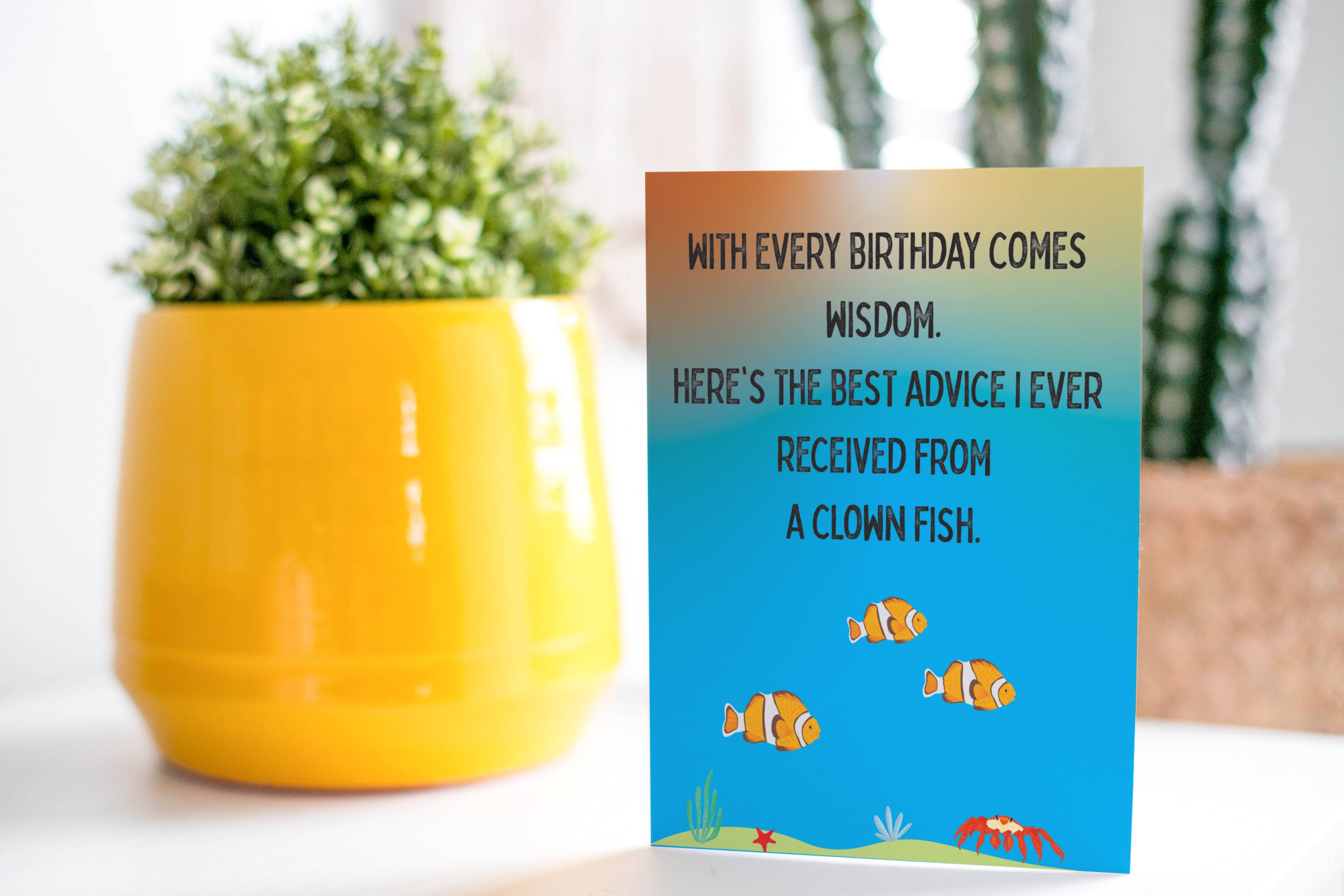 Cardstalked - Wholesale Birthday Card - Cardstalked Cute Handmade Birthday Card - Clown Fish Joke1