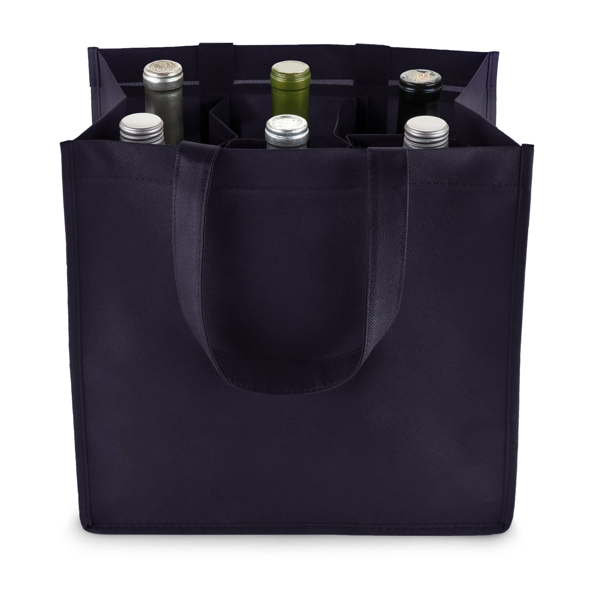 TRUE - Wholesale Wine Tote - Reusable 6 Bottle Non Woven Fabric Wine Tote ASST COLORS13