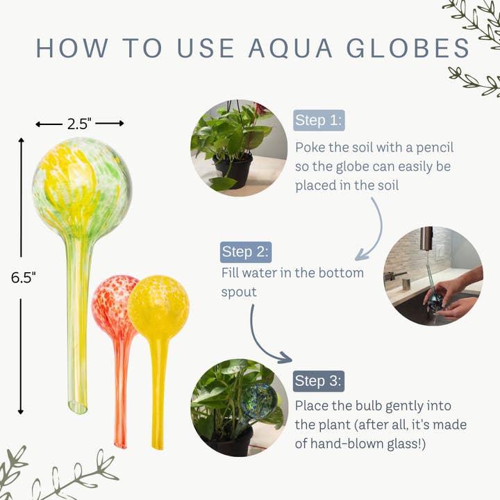 Lexi Home - Wholesale Watering Can - Indoor,Outdoor Mini Glass Plant Self-Watering Globes