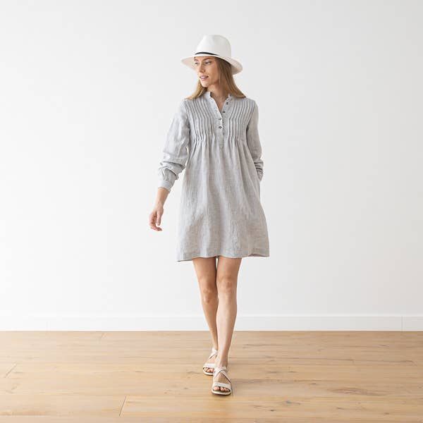 Linen Tunic Silver Melange Sofie for wholesale by LinenMe