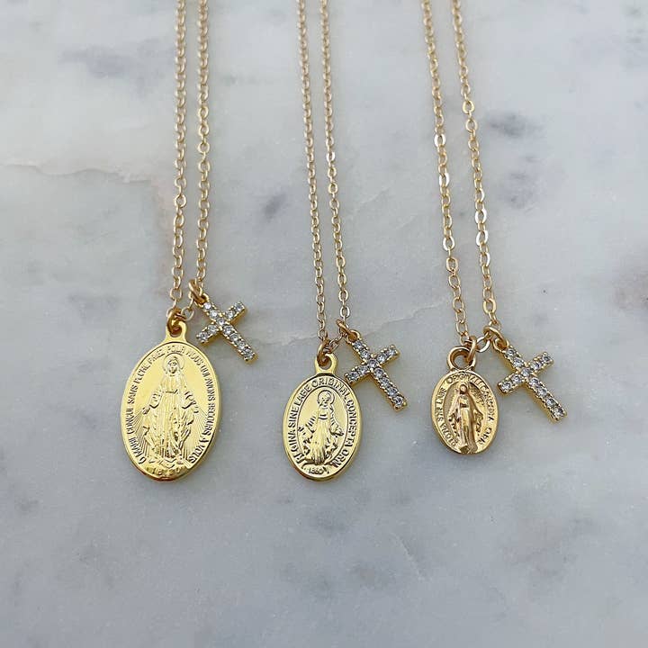 Laalee Jewelry - Wholesale Pendant/Charm Necklace - Cross Necklace, Virgin Mary Miraculous Medal, Christmas Gift