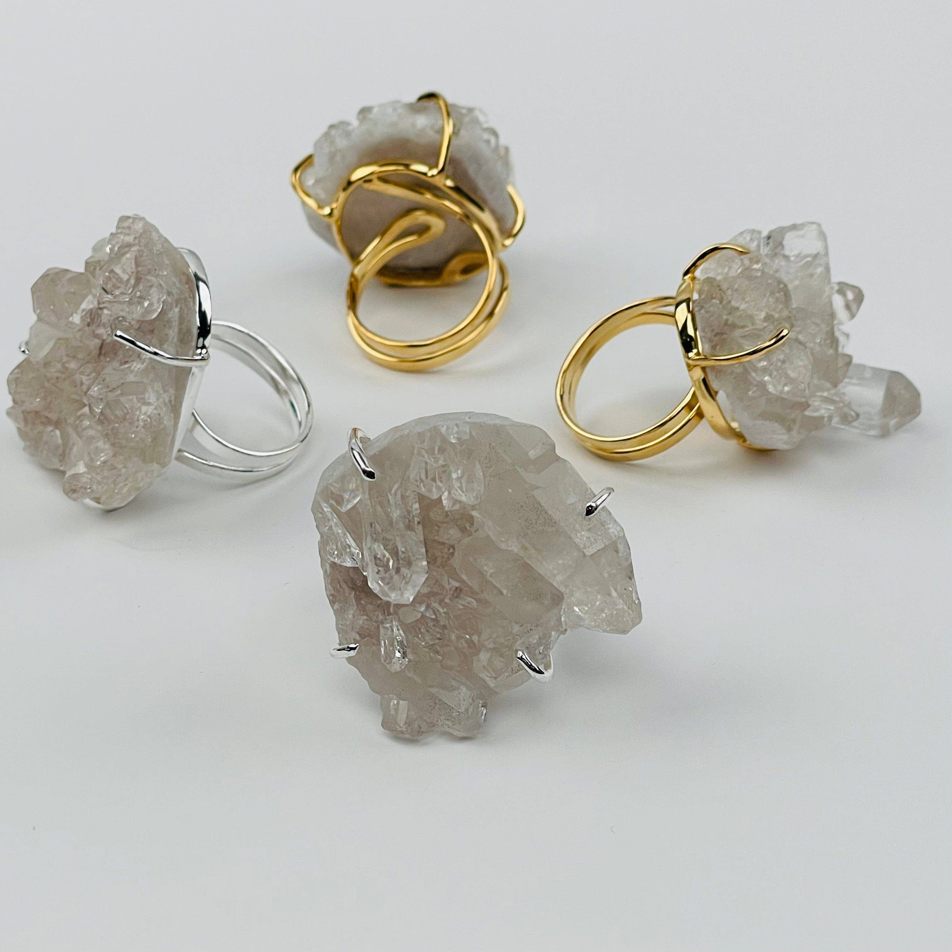 Rock Paradise - Wholesale Cocktail/Statement Ring - Crystal Cluster Ring Amethyst Citrine Crystal Quartz -7