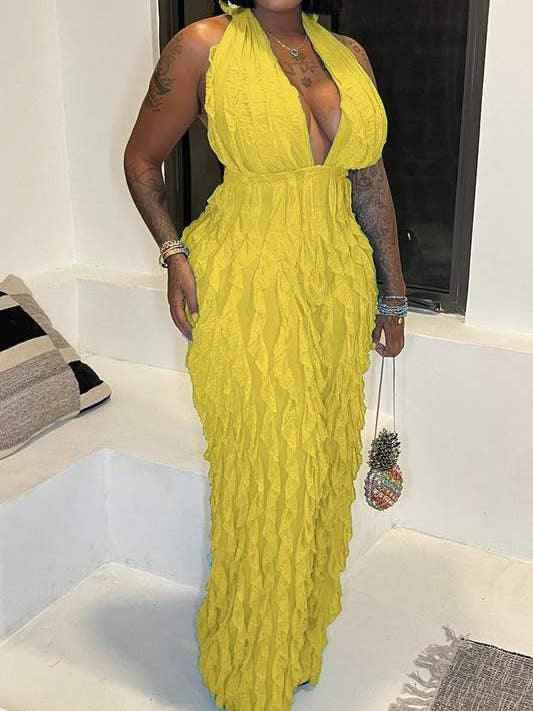 Flarix - Wholesale Jumpsuit - Women's - mesh ruffle halter jumpsuit10