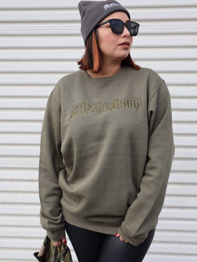Motherhood Tonal Crewneck for wholesale by Honey & Rose Apparel