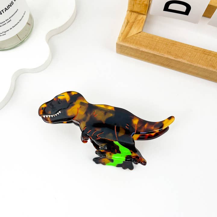 mildstyles - Wholesale Hair Clip - Women's - 4" T-Rex Acetate Hair Claw Clip - Earth Ruler