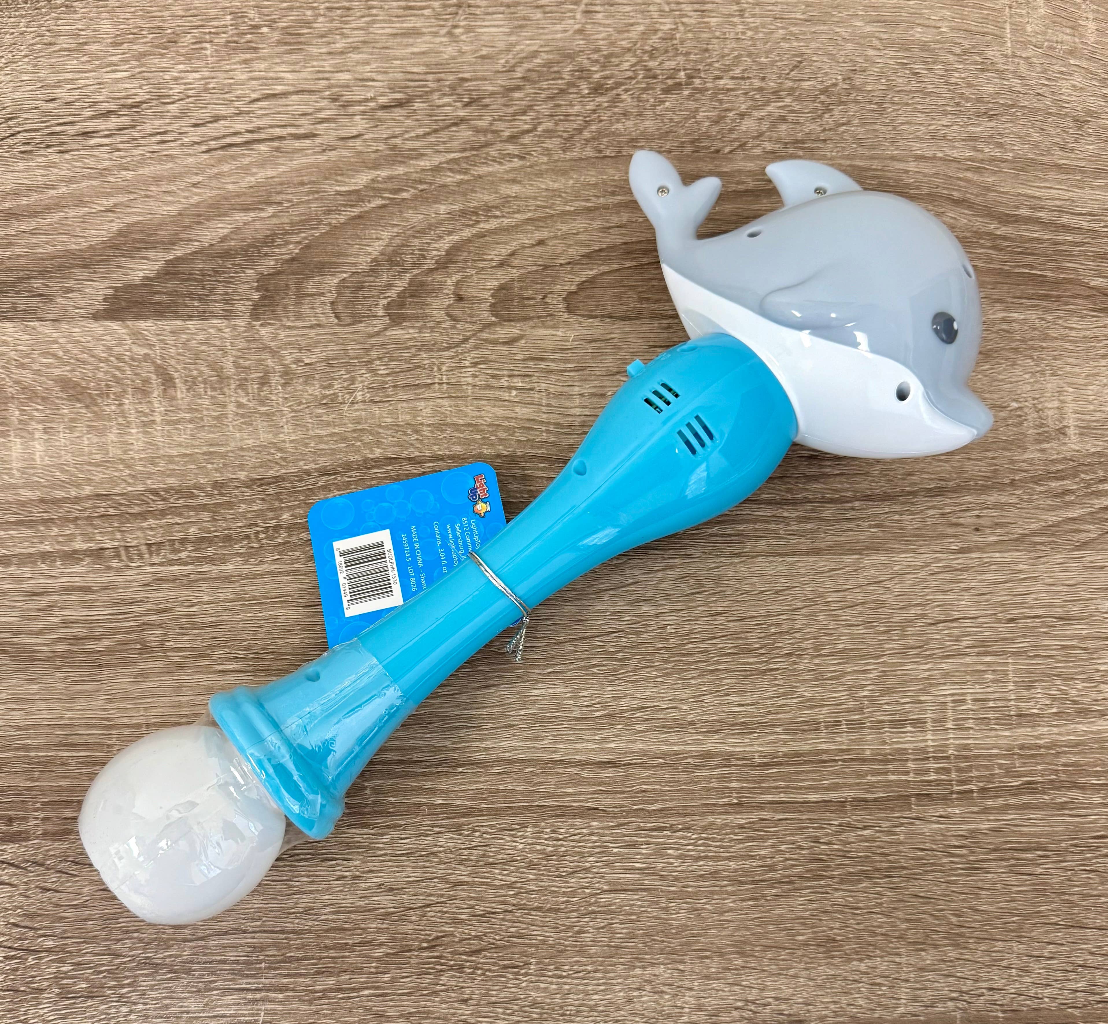 Mermaid of Hilton Head - Wholesale Bubble Wand - Kids - Dolphin Bubble wand with bubbles and batteries