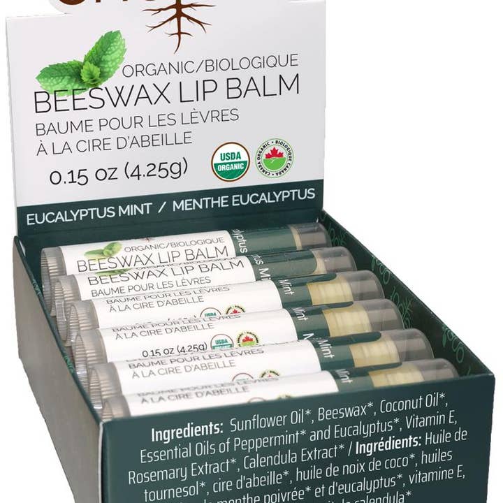 OneRoot - Wholesale Lip Balm - 100% Organic Beeswax Lip Balm - 12 units in a Display Case4