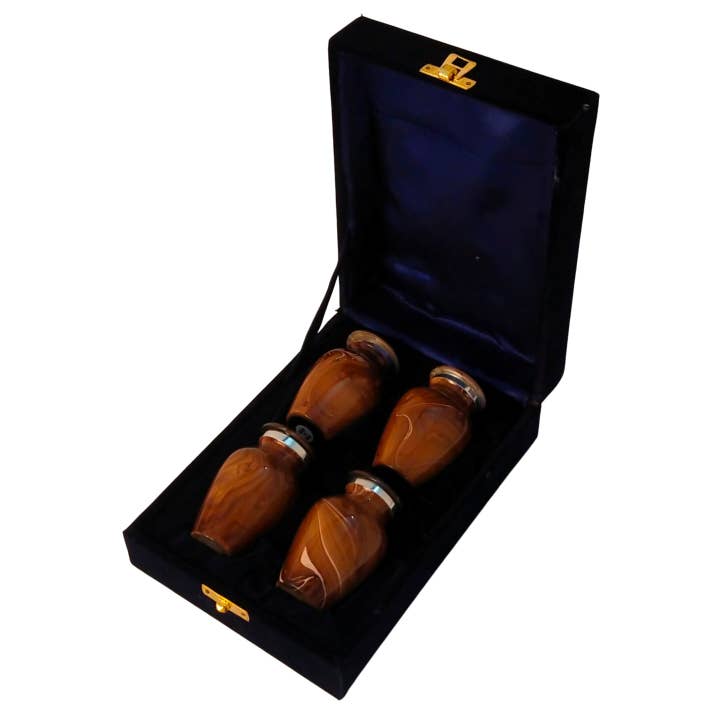 Plutus imports – Urna por atacado – Belo Acabamento Mármore Pequeno Conjunto de 4 Mini Camphas2