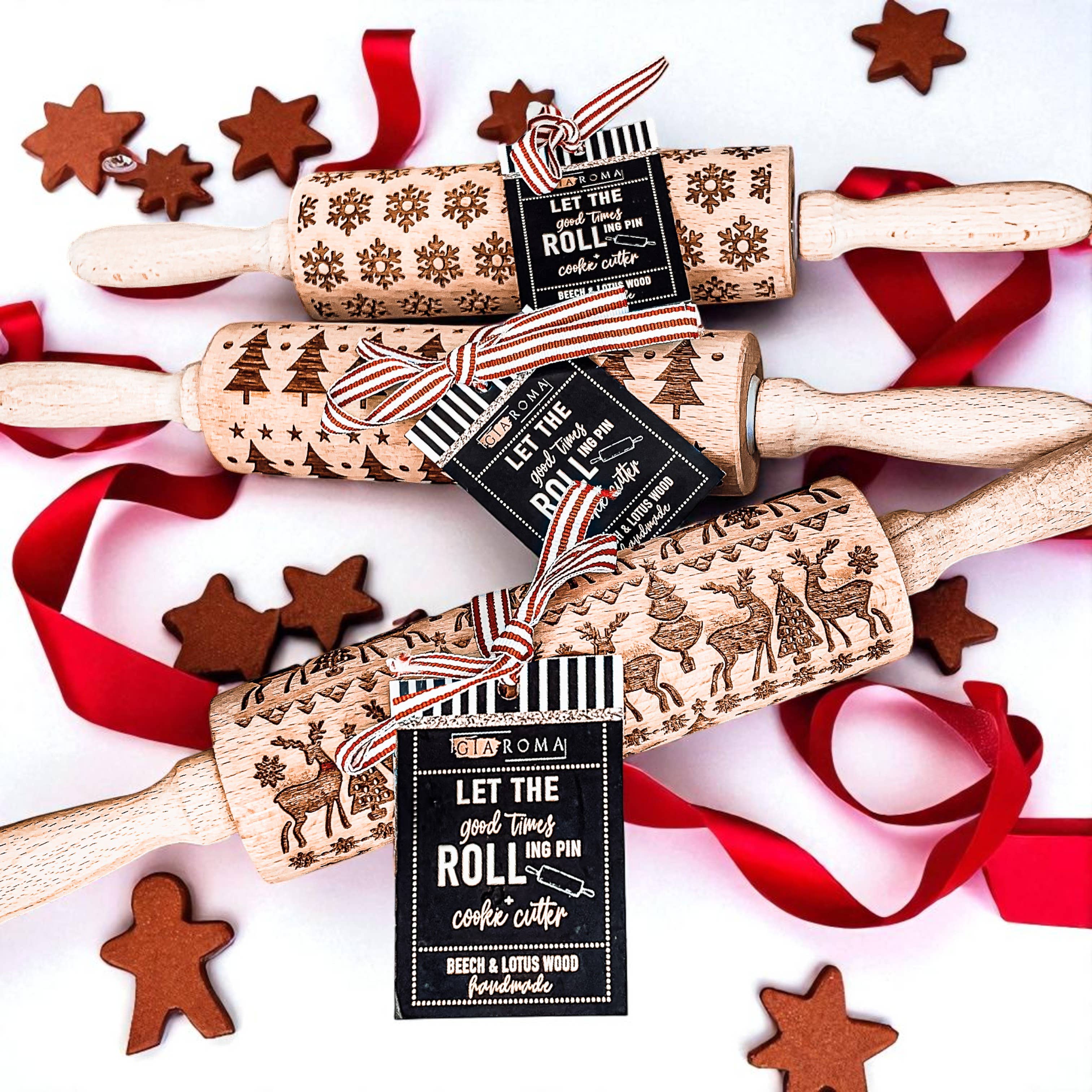Gia Roma - Wholesale Rolling Pin - Christmas Cookie Cutter Baking Gift Set Wooden Rolling Pins 56